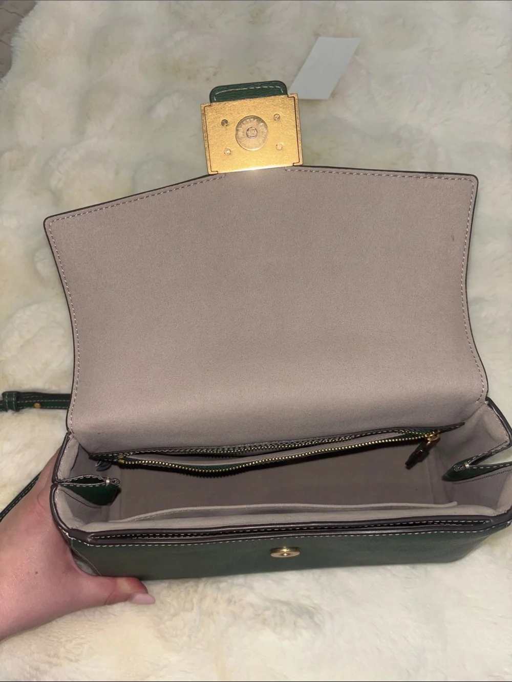 kate spade Green Leather Top-Handle Satchel with Gold Hardware